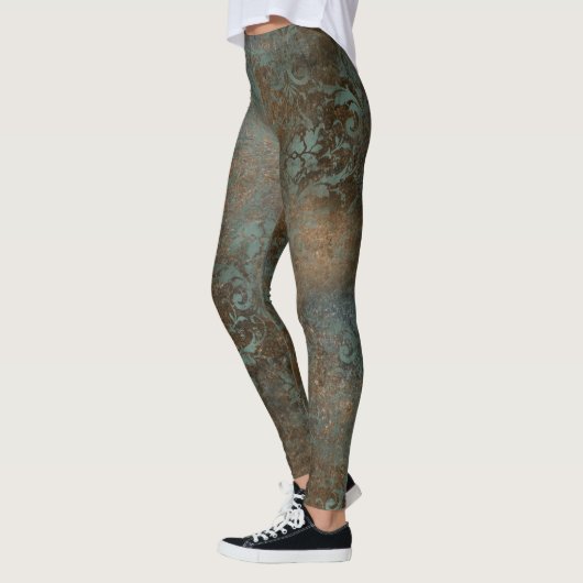 Leggings Fleur De Lis in a Rusty Background (Gauche)