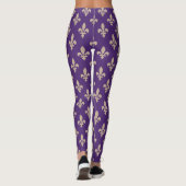 Leggings Fleur de Lis Motif, Royal French Creative on Purpl (Dos)