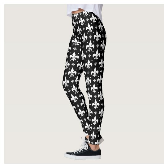 Leggings Fleur de lis noir design Motif