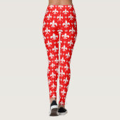 Leggings Fleur de lis rouge Motif (Dos)