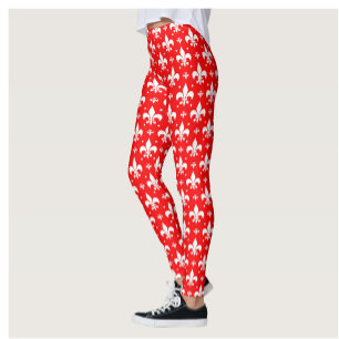 Leggings Fleur de lis rouge Motif