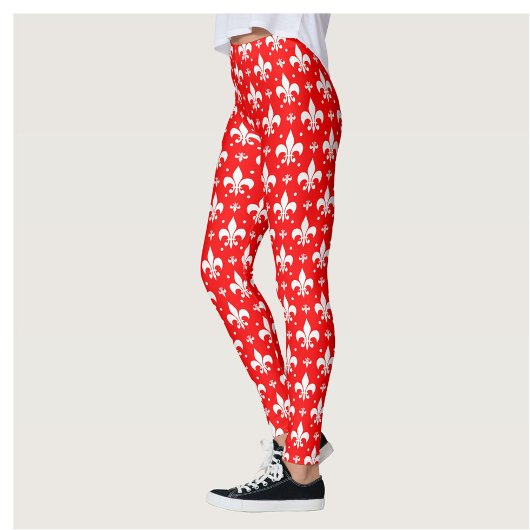 Leggings Fleur de lis rouge Motif