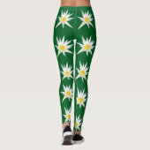 Leggings Fleur de lotus blanche sur fond vert, (Dos)