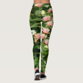 Leggings Fleur de lotus vert, jaune et rose en dentelle (Dos)