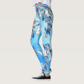Leggings Fleur de lune aquarelle illustrée (Gauche)