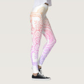 Leggings Fleur de mandala - blanc et arc-en-ciel (Droite)