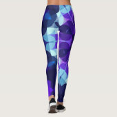 Leggings Fleur de Mandala bleu et violet rétro (Dos)
