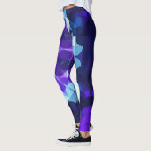 Leggings Fleur de Mandala bleu et violet rétro (Gauche)