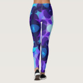 Leggings Fleur de Mandala bleu et violet rétro (Dos)