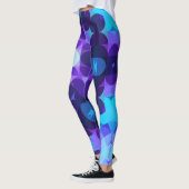Leggings Fleur de Mandala bleu et violet rétro (Gauche)