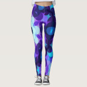 Leggings Fleur de Mandala bleu et violet rétro (Devant)