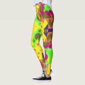 Leggings Fleur de Mandala jaune orange vert et rose (Gauche)