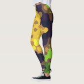 Leggings Fleur de Mandala jaune violet et vert (Gauche)