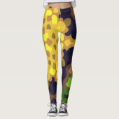 Leggings Fleur de Mandala jaune violet et vert (Devant)