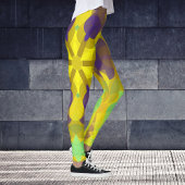 Leggings Fleur de Mandala jaune violet et vert