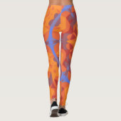 Leggings Fleur de Mandala rétro orange et bleu (Dos)
