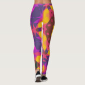 Leggings Fleur de Mandala rose violet et jaune (Dos)
