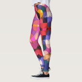 Leggings Fleur de Mandala rouge rose et jaune (Gauche)