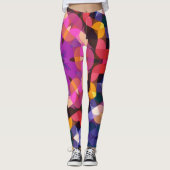 Leggings Fleur de Mandala rouge rose et jaune (Devant)