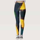 Leggings Fleur de Mandala vert jaune et bleu (Devant)