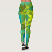 Leggings Fleur de Mandala vert jaune et bleu (Dos)