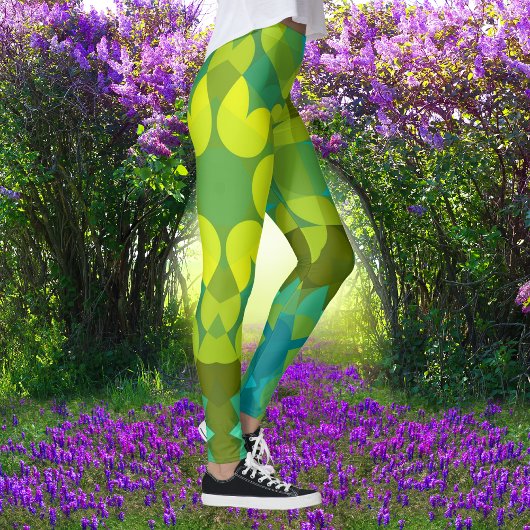 Leggings Fleur de Mandala vert jaune et bleu