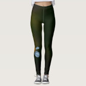 Leggings Fleur de Marguerite Vert Foncé (Devant)