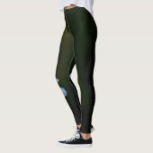 Leggings Fleur de Marguerite Vert Foncé (Gauche)