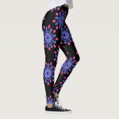Leggings Fleur de néon bleu et rouge (Droite)