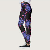 Leggings Fleur de néon bleu et rouge (Gauche)
