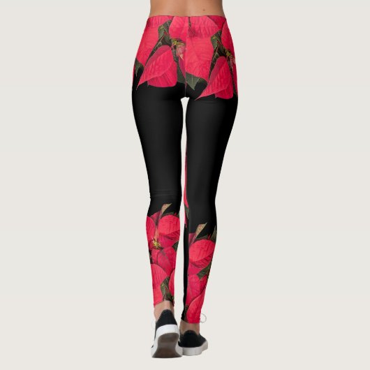Leggings Fleur de Noël rouge (Dos)