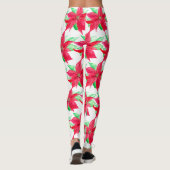Leggings Fleur de Noël rouge de Poinsettia (Dos)