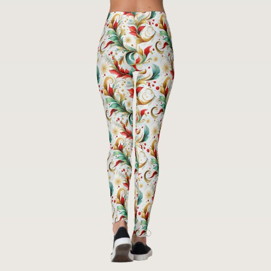 Leggings Fleur de Noël torride (Dos)
