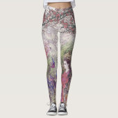 Leggings Fleur de paon et jeune mariée de Lotus (Devant)