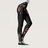 Leggings Fleur de pavot rouge stylisée (Droite)