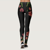 Leggings Fleur de pavot rouge stylisée (Dos)