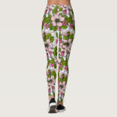 Leggings Fleur de pomme sur blanc (Dos)