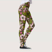 Leggings Fleur de pomme sur vert foncé (Droite)