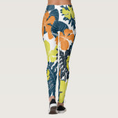 Leggings Fleur de printemps : Vintage texture florale (Dos)
