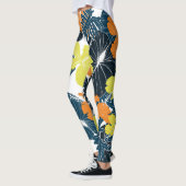 Leggings Fleur de printemps : Vintage texture florale (Gauche)