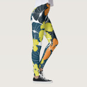 Leggings Fleur de printemps : Vintage texture florale (Droite)