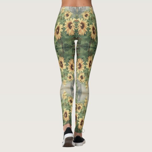 Leggings Fleur de soleil hippie de Boho Floral (Dos)