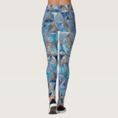 Leggings Fleur de vie motif - Pierres bleues et or (Dos)