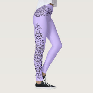Leggings Fleur de vie - ornements vintages noir 1