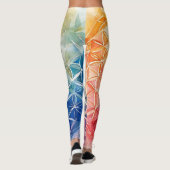 Leggings Fleur de vie - Peinture aquarelle (Dos)