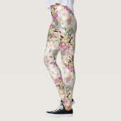 Leggings Fleur décorative sans soudure avec perle jaune (Gauche)
