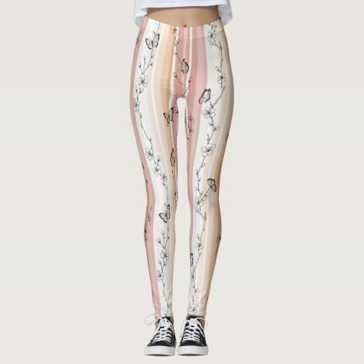 Leggings Fleur d'élégant papillon (12) (Devant)
