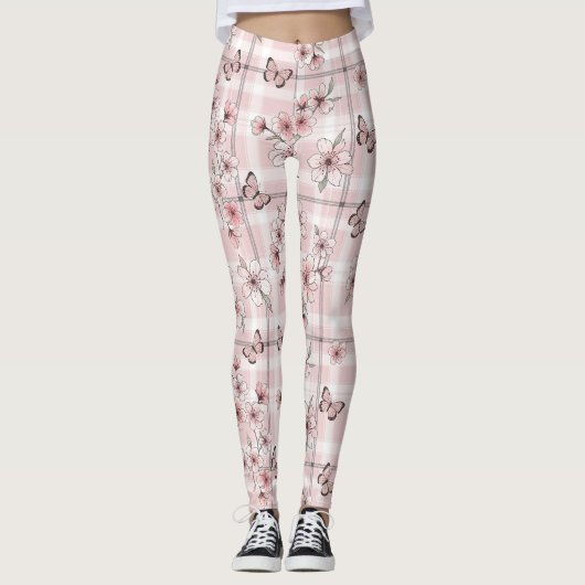 Leggings Fleur d'élégant papillon (2) (Devant)