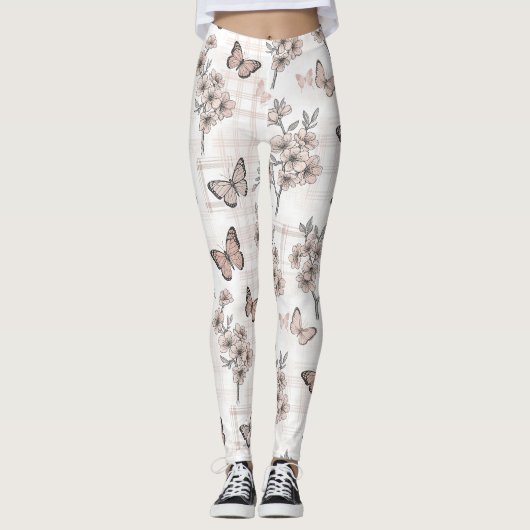 Leggings Fleur d'Élégant Papillon (6) (Devant)