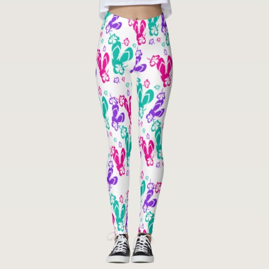 Leggings Fleur d'été Flip Flops (Devant)